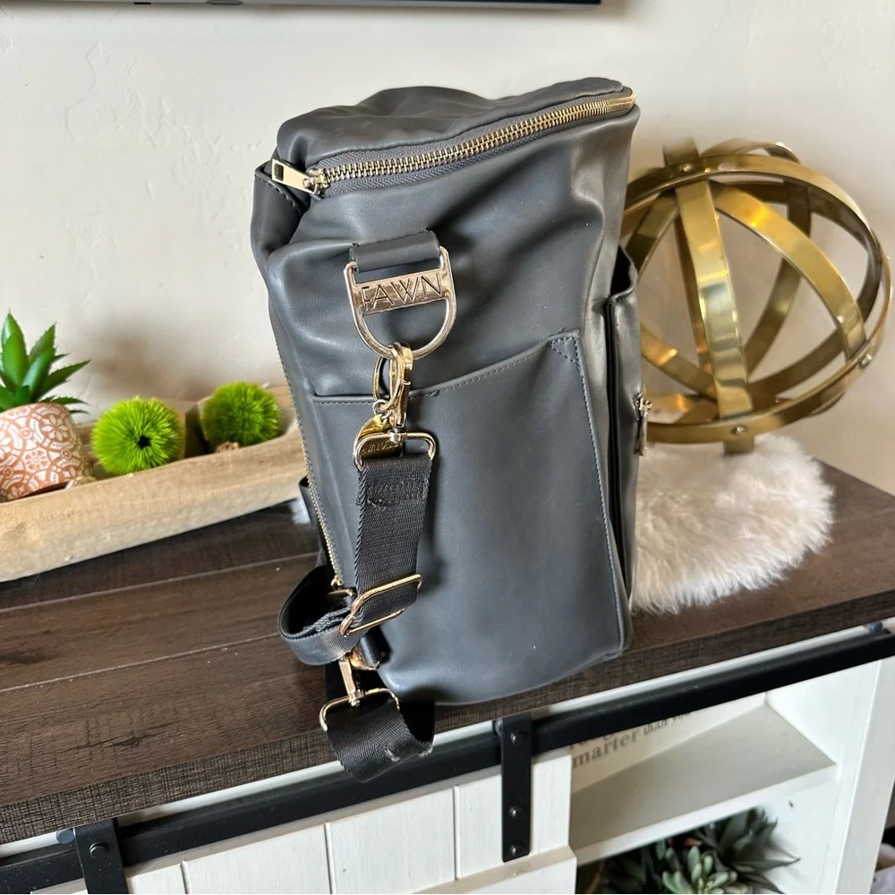 Fawn Design + Cara Loren Ray luxury Backpack Bag limited edition Dark gray